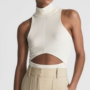 REISS ABIGAIL CUT-OUT SLEEVELESS BODY XS Cream